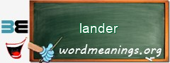 WordMeaning blackboard for lander